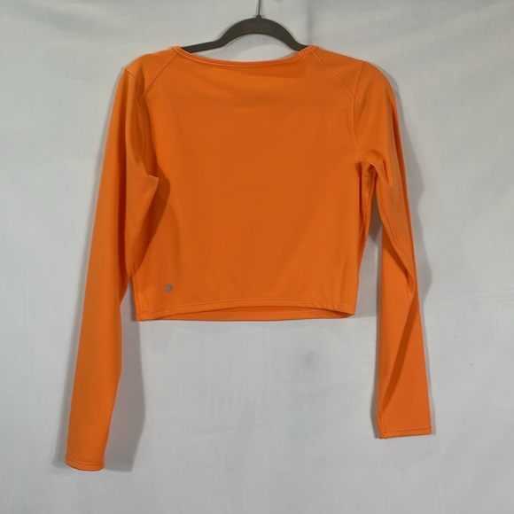 Lululemon Long Sleeve Cropped Top Size M/L Large Orange EUC - Picture 2 of 7
